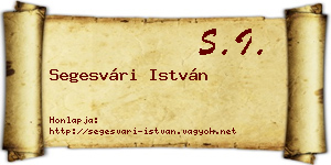 Segesvári István névjegykártya