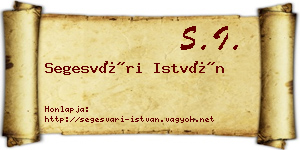Segesvári István névjegykártya